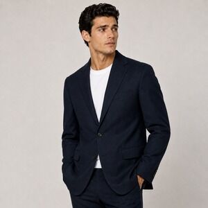 Comme Ca Ism Japanese Brand Mens Tropical Jacket Two Button Navy Suit Blazer / L